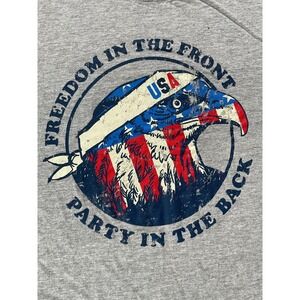 Press Lab MensXL T-Shirt Gray USA Eagle Freedom Party‎ In Back Graphic Patriotic